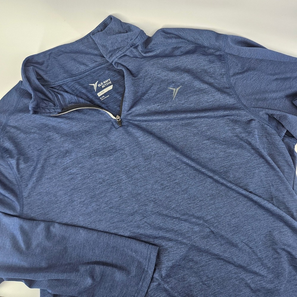 Old Navy Mens XL Pullover Quarter Zip Active Space Dye Blue Gym